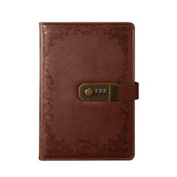 

creative stationery notebook retro Password book with lock diary thread installed Notepad Business books school office supplies