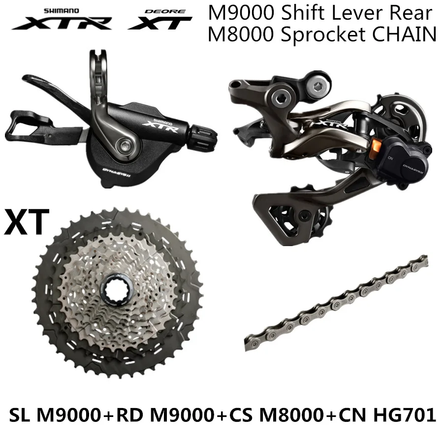 

SHIMANO DEORE XTR M9000 Groupset MTB Mountain Bike Groupset 1x11-Speed SL+RD+CS M8000+CN 40T 42T 46T M9000 Rear Derailleur