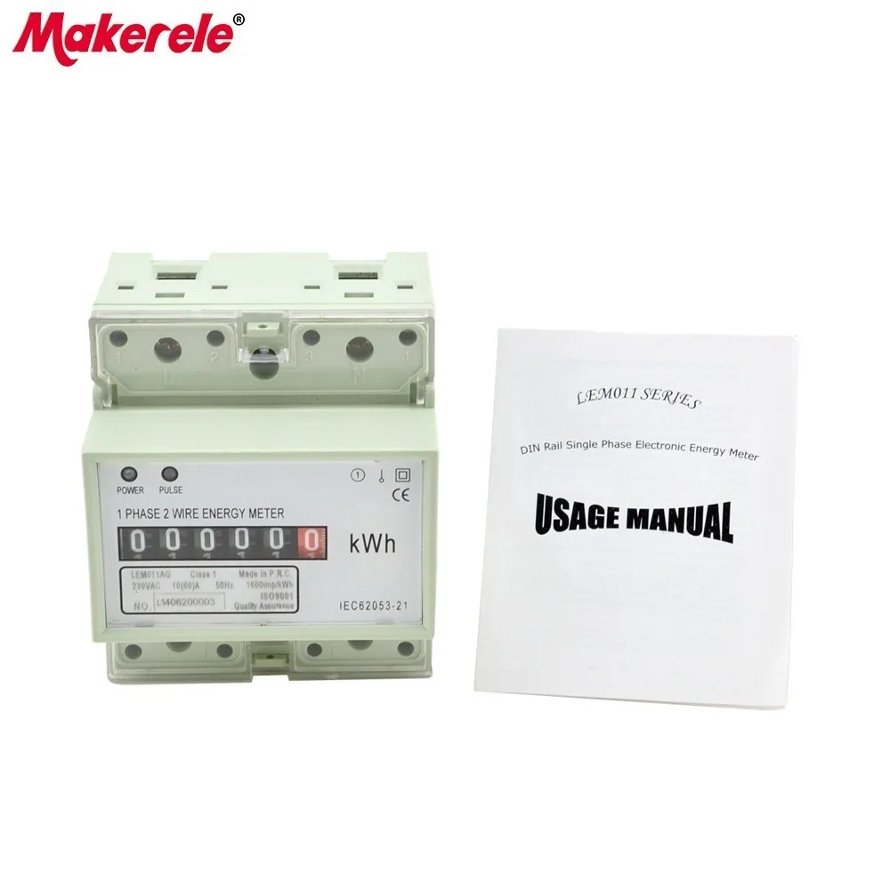 

digits step motor impulse register MK-LEM011AG Single phase Din rail KWH Watt hour din-rail energy meter LCD