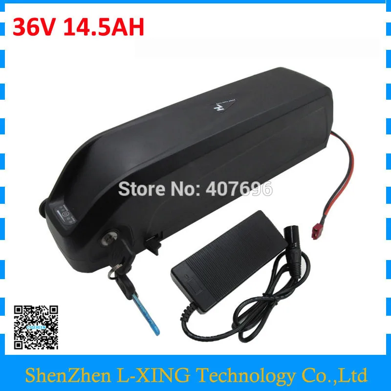 

Down tube Hailong battery 36V 14.5Ah bicycle battery 36V 15AH with 42V 2A Charger USB Port Use NCR PF 2900mah cell 30A BMS