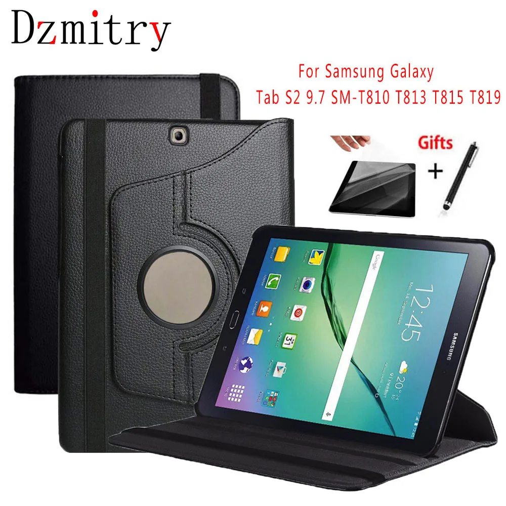 Чехол книжка из искусственной кожи с поворотом на 360 градусов для Samsung Galaxy Tab S2 9 7