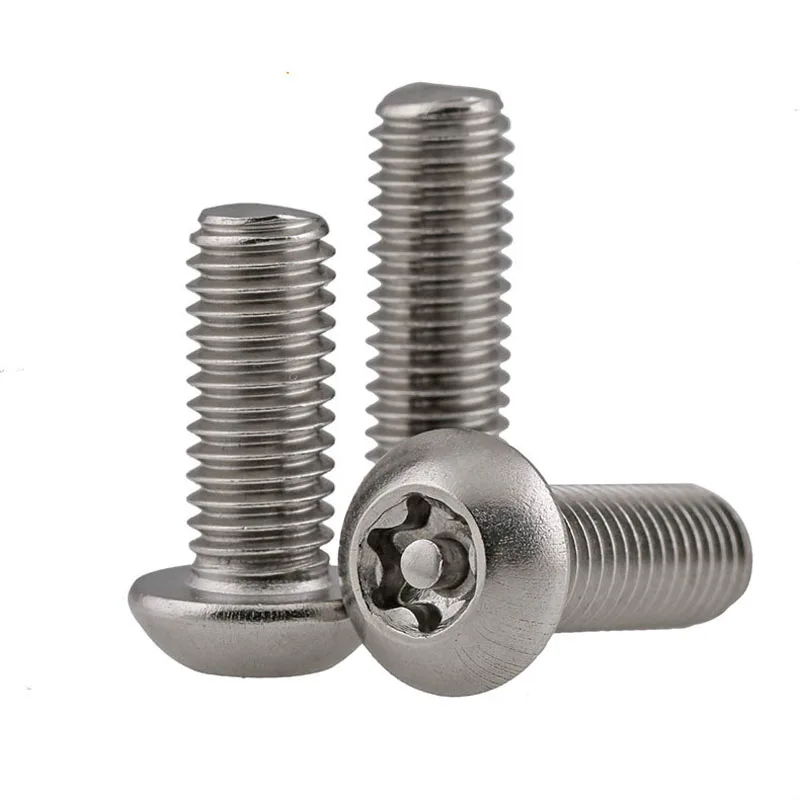 

5PCS-M8*10/12/16...60MM 304 Stainless Steel Plum Bluet Screws Pan Head Semi-Circular Head With A Column Anti-Unloading Bolts