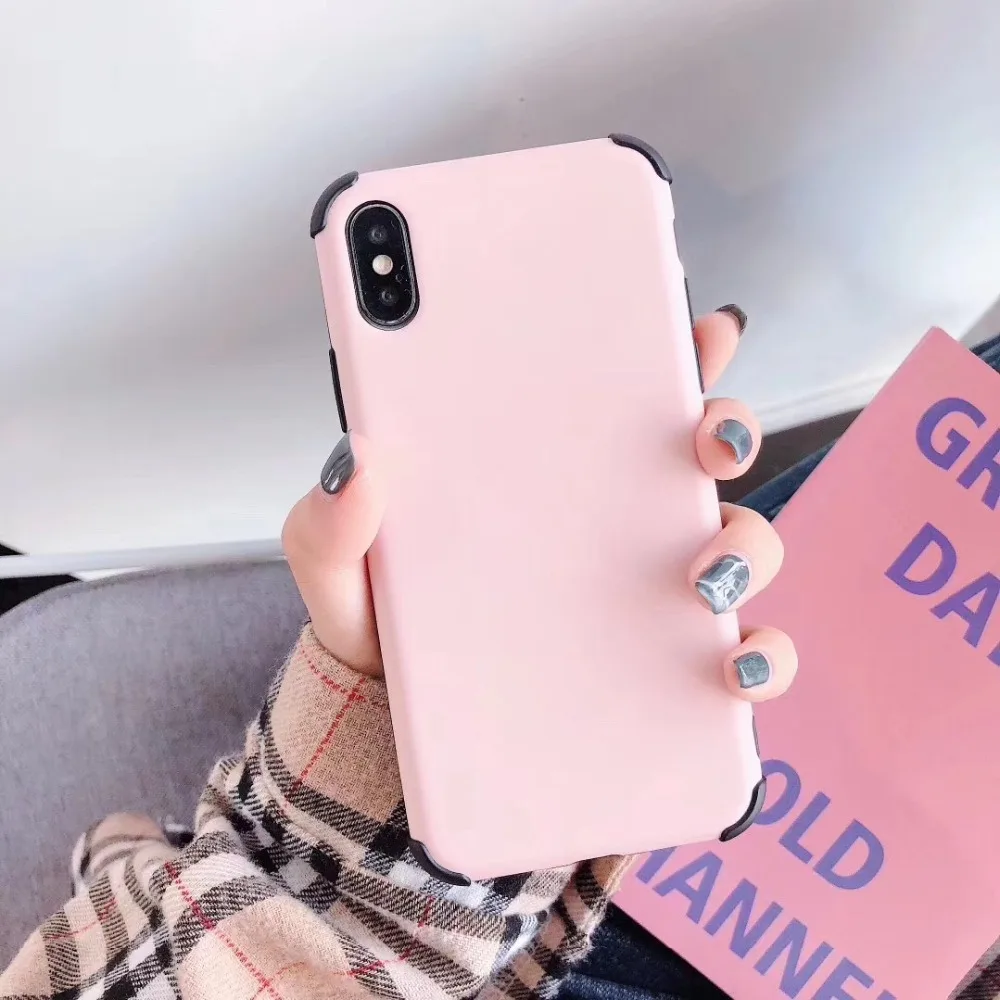 Case For iPhone Xr X Xs Max Cover Korean Candy Color Soft Silicone Shockproof Phone Cases For iPhone X Xs 7 8 Plus 6S Plus Coque (14)