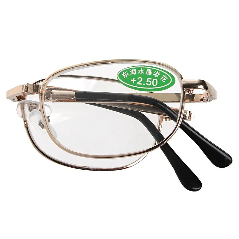 Мини Складная металлический каркас очки для чтения Для мужчин женские очки с делом чистки + 1,0 + 1,5 + 2,0 + 2,5 + 3,0 + 3,5 + 4,0