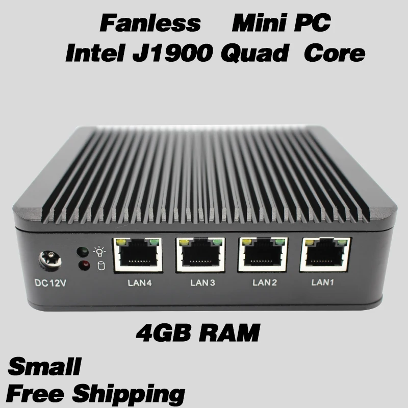 328 Sans Ventilateur Mini PC J1900 Quad Core 4 Intel WG82583 Gigabit Lan Pare Feu Multi