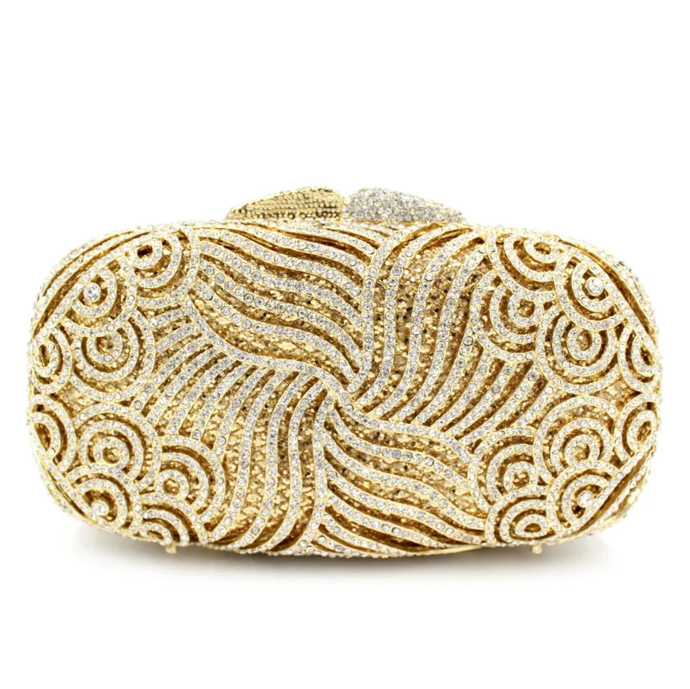 

Fashion Luxury Crystal Handbag Evening Party Bag New Style Rhinestone Woman Case Mini Bag Party Bag Gold Color Free Shipping