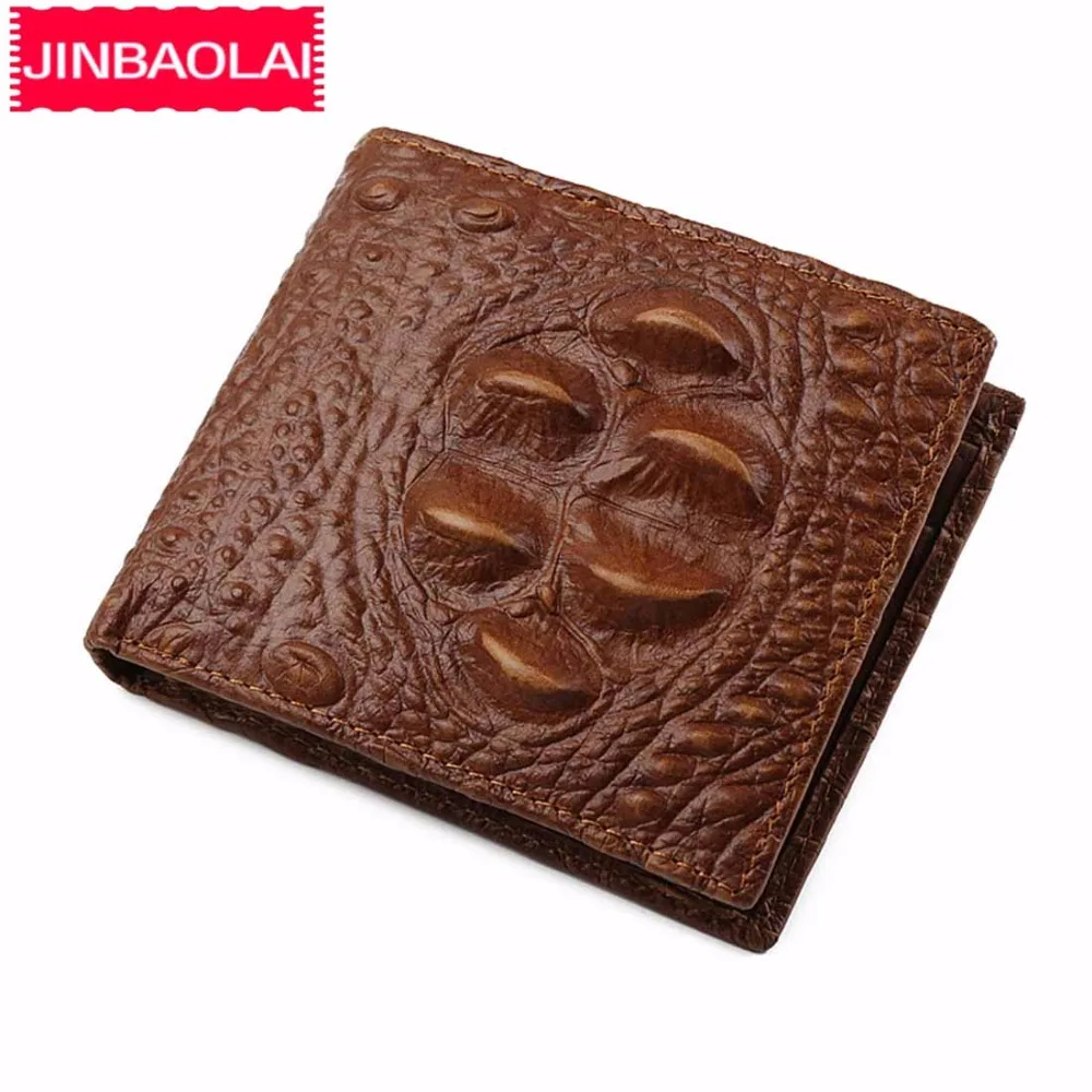 JINBAOLAI мужские кошельки из натуральной кожи Аллигатор карман для монет Короткий