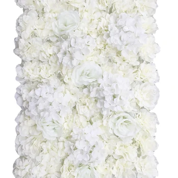 

2 pcs Artificial Flower Hydrangea Rose Wedding Wall Background Hanging Decor Props Cream Flower Wall for Background Decoration