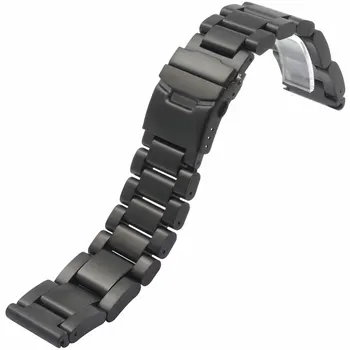 

Watch Band 22mm/24mm/26mm Solid Stainless Steel Band Width Strap Double Locking Fold-over Clasp Mens Steel Straps Black