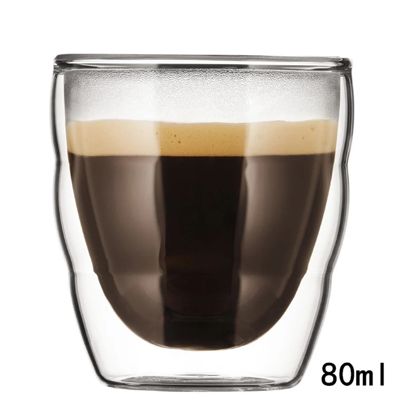 250ML 350ML Double Wall Glass Insulate Transparent Glass Coffee Cup for Water Drinking Milk Tea Wine Whiskey Juice Glasses