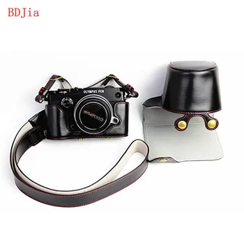 

NEW!Pu Leather Camera Bag Case For Olympus PEN-F With Battery Opening+Shoulder Strap, Free Shipping