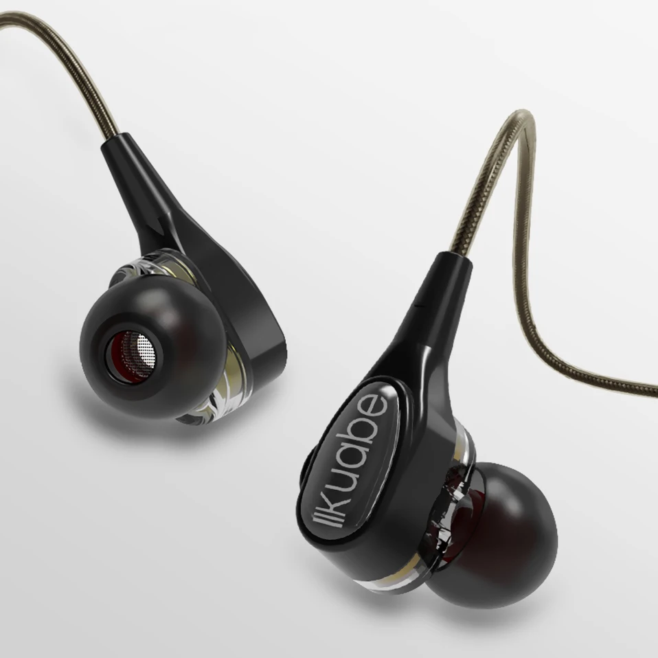 

Phone Earphone Headphones Wired Noise Cancelling Gaming Headset Dual Driver Unit Sports Earbuds Earphones for Xiaomi Samsung PC