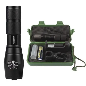 

G700 X800 Zoomable XML T6 LED Tactical bicycle light+18650 Battery+Charger+Case AUGUST25