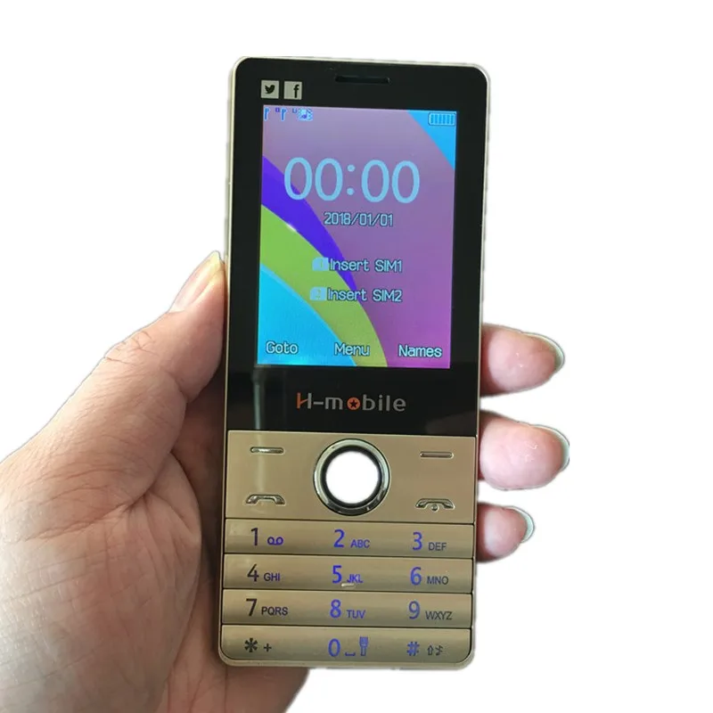 H Mobile T200 Базовая большая клавиатура четырехдиапазонный мобильный телефон для