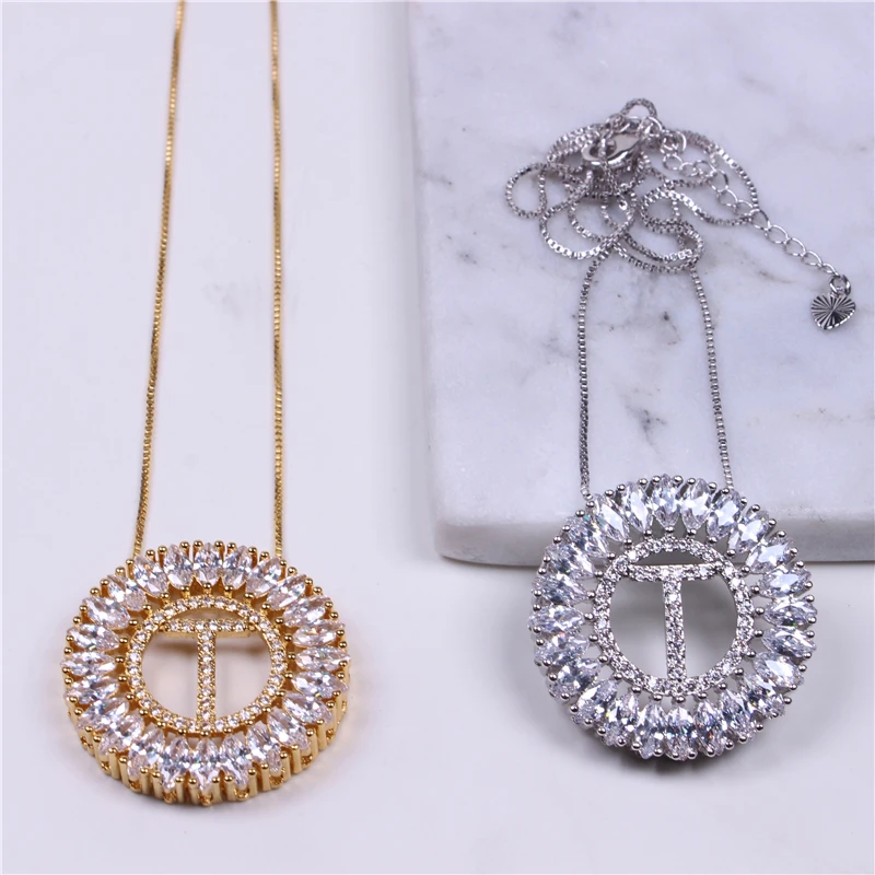 Ожерелье с подвеской в виде буквы с кубическим цирконием, ожерелье с надписью, Очаровательная цепочка для женщин, модные украшения