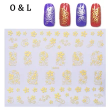 1pcs God Silver 3d Nail Art Stickers Flowers Butterfly Design Adhesive Nail Beauty Tips Decoration DIY Manicure Nail Tools