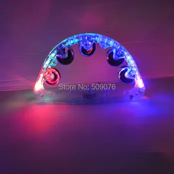 

Free shipping 2pcs/lot 22*13cm led rattles LED Handbell FLashing Light Up Tambourine Neon Toy Cheering Party Dancing