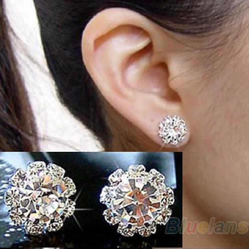 

Brand New FASHION spherical Crystal Flower Stud Earrings for Women 00QM