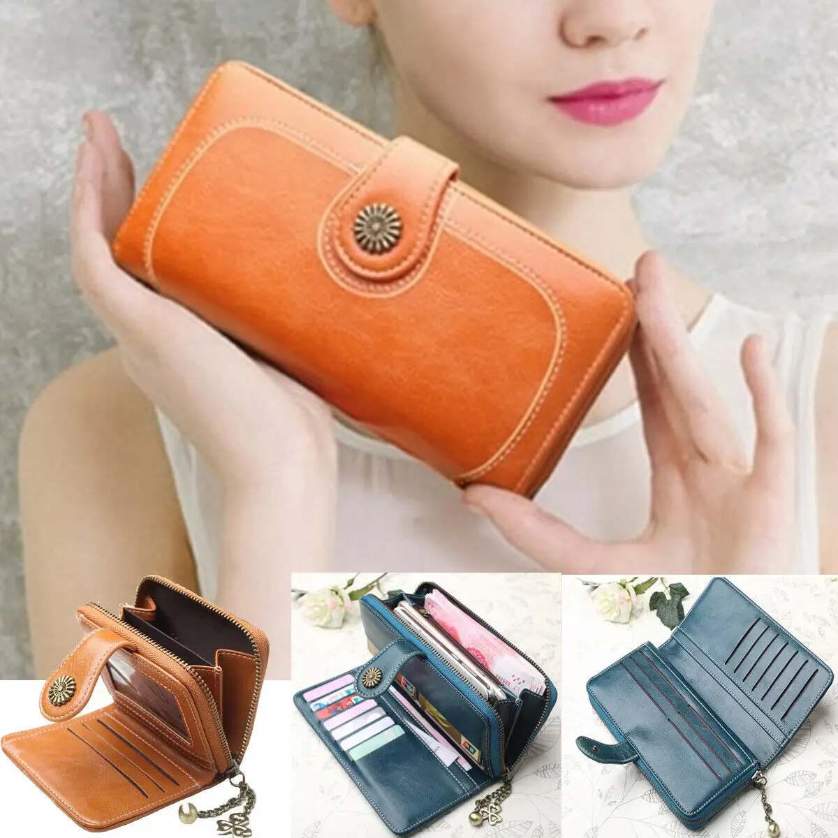 

2019 Newest Hot Fashion Women Clutch PU Leather Wallet Case Purse Lady Long Handbag Card Holder