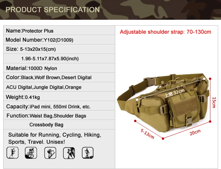 Протектор Плюс тактическая комбинированная шестеренка комплект походная Водонепроницаемая поясная сумка нейлоновая сумка+ 3 Молл маленькие сумочки