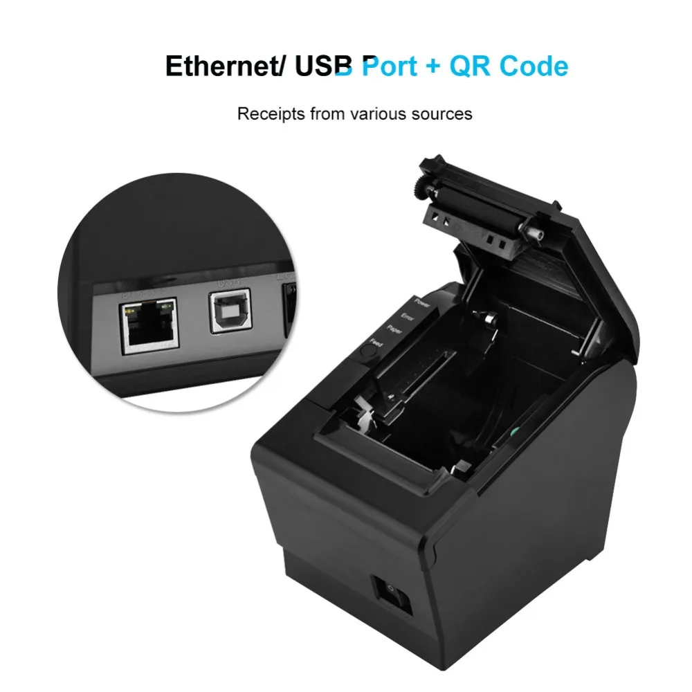 58 мм Ethernet Термальный чековый принтер 120 мм/сек. линия термопечати USB и Lan порт термопринтер США ЕС Великобритания штекер