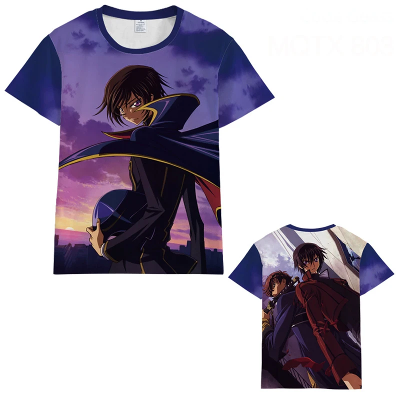

Code Geass Lelouch of the Rebellion C.C. Lelouch Lamperouge 3D Printed T-shirt Cosplay Costume Men Women Casual Tshirt Tees
