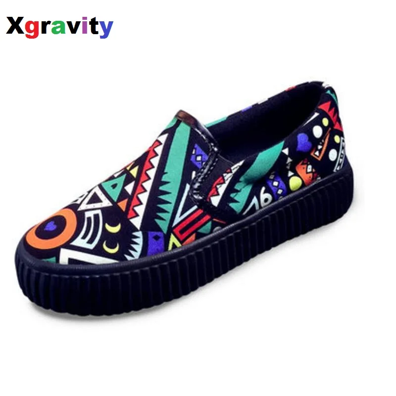 

Female Autumn Graffiti Woman Flat Shoes Elegant Comfortable Lady Casual Woman Canvas Shoes Leisure Woman's Slip On Footwear C032