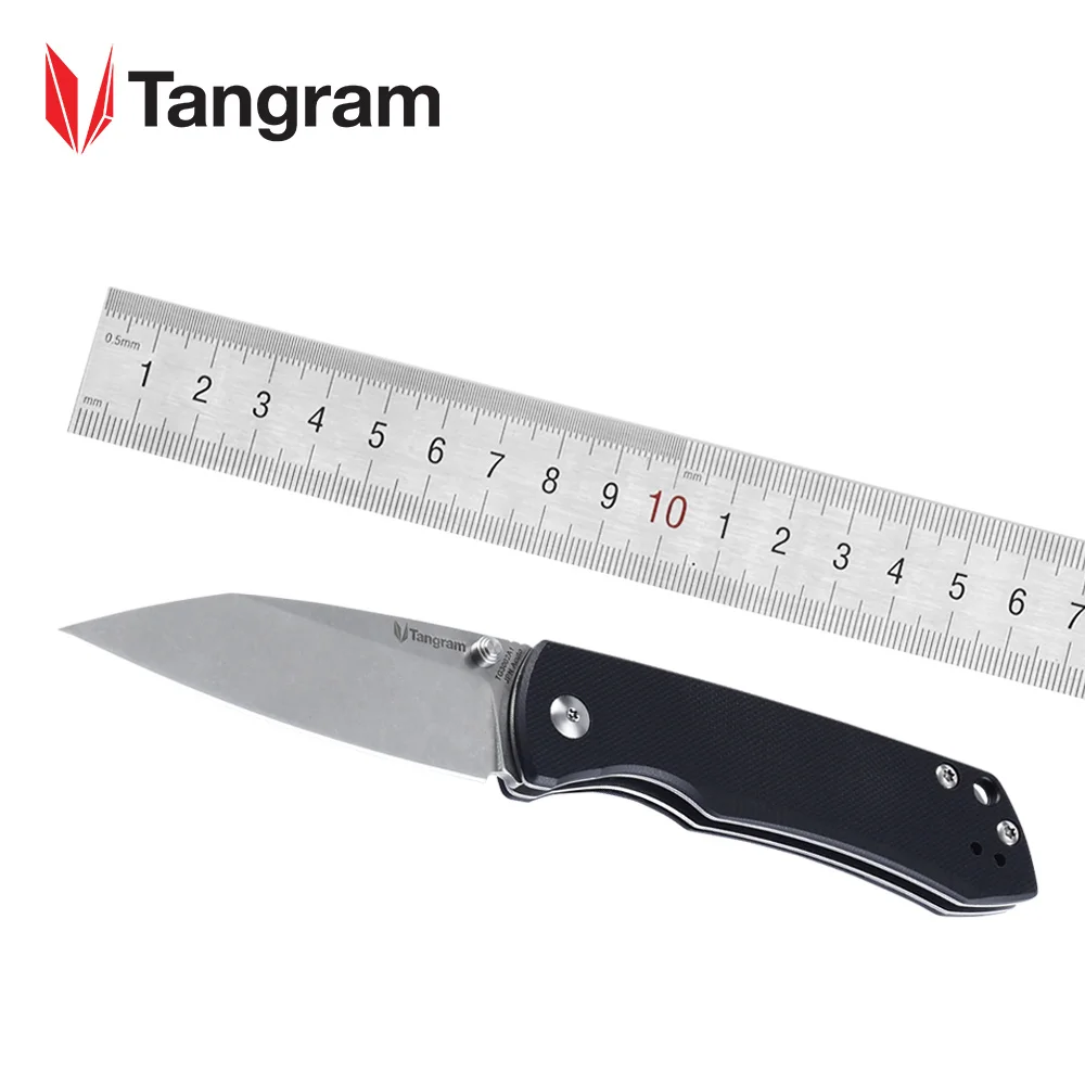 comprar TANGRAM faca dobrável, melhor faca tática, cabo de acampamento exterior, material G10, cutelaria super mecânica, faca de pivô suave