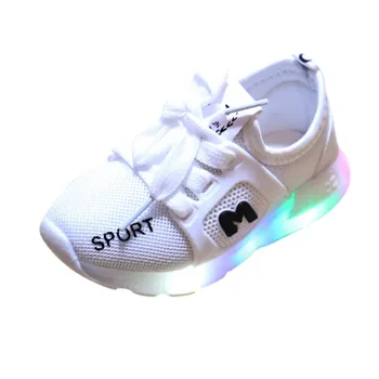 

Children Baby Girls Boys Letter Crystal Led Light Luminous Running Sport Shoes fashion toddler boy tennis shoes dropshipping