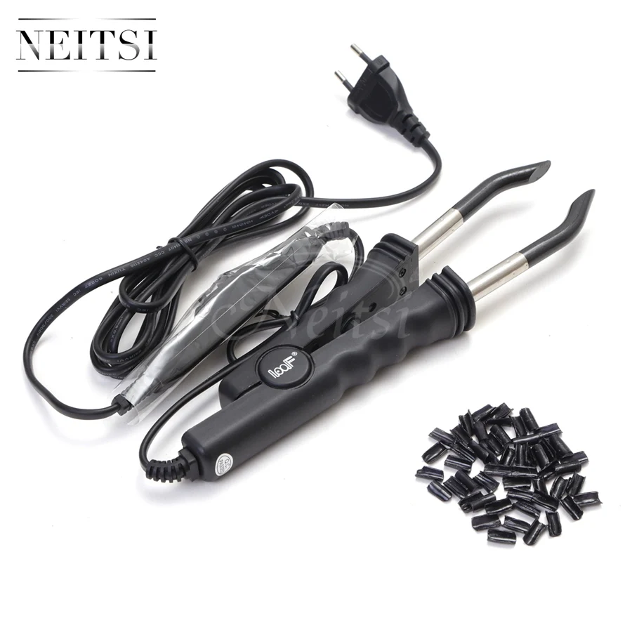 

Neitsi 1PC Adjustable Temperature Euro Plug Hair Connector & 50pcs U-Shaped Keratin Glue Nail Tips One Set For Hair Extensions