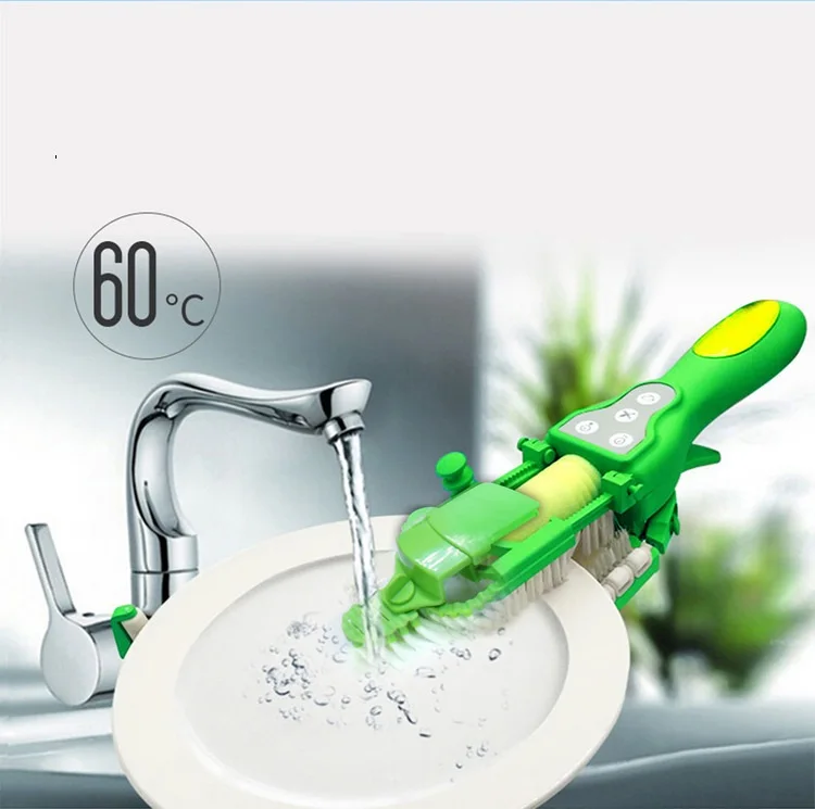 New Arrival Automatic Handheld Spinning Kitchen Dish Scrubber Tool Kitchen Bowls Plates Chips