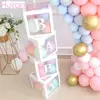 HUIRAN Transparent Name Age Box Girl Boy Baby Shower Decorations Baby 2 1st 1 One Birthday Party Decor Gift Babyshower Supplies ► Photo 3/6