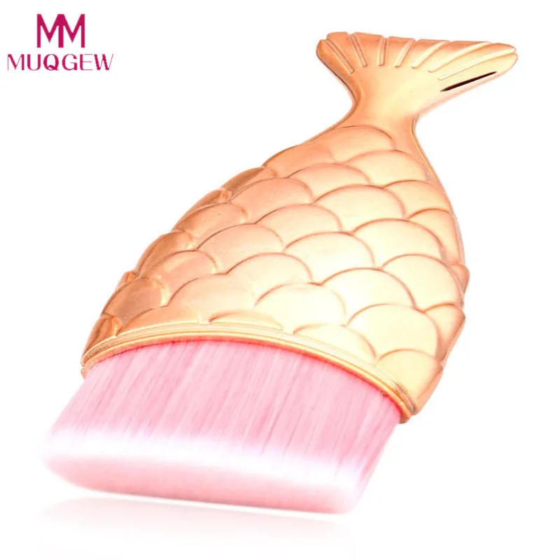 

2019 NEW Fish Tail Fish Scale Makeup Fishtail Bottom Powder Blusher Cosmetic Brush Pro Make up Brushes pinceaux maquillage