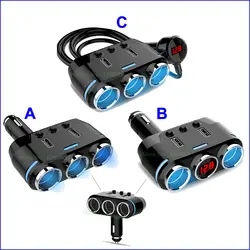 12/24 V 100 W 2 USB автомобиль Мощность сплиттер Мощность адаптер Dual USB Автомобильное Зарядное устройство 5 V 3,1 A Smart Зарядное устройство для