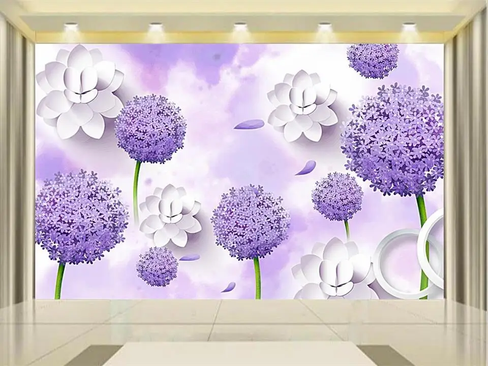 3d壁紙写真壁紙カスタムリビングルーム壁画タンポポの花絵画ソファテレビの背景ステッカーの壁紙3d Wallpaper For Walls 3d 3d Wallpaperphoto Wallpaper Aliexpress