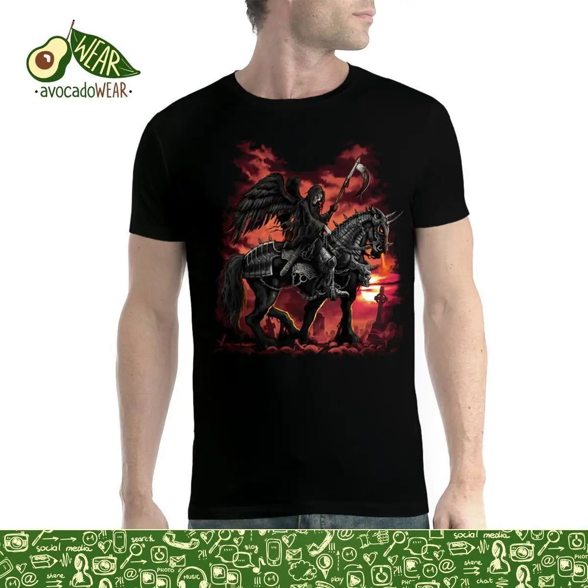 

Death Angel Black Horse Scythe Men T-shirt S-3XL New T Shirts Tops Tee New Unisex Funny High Quality Printing 100% Cotton
