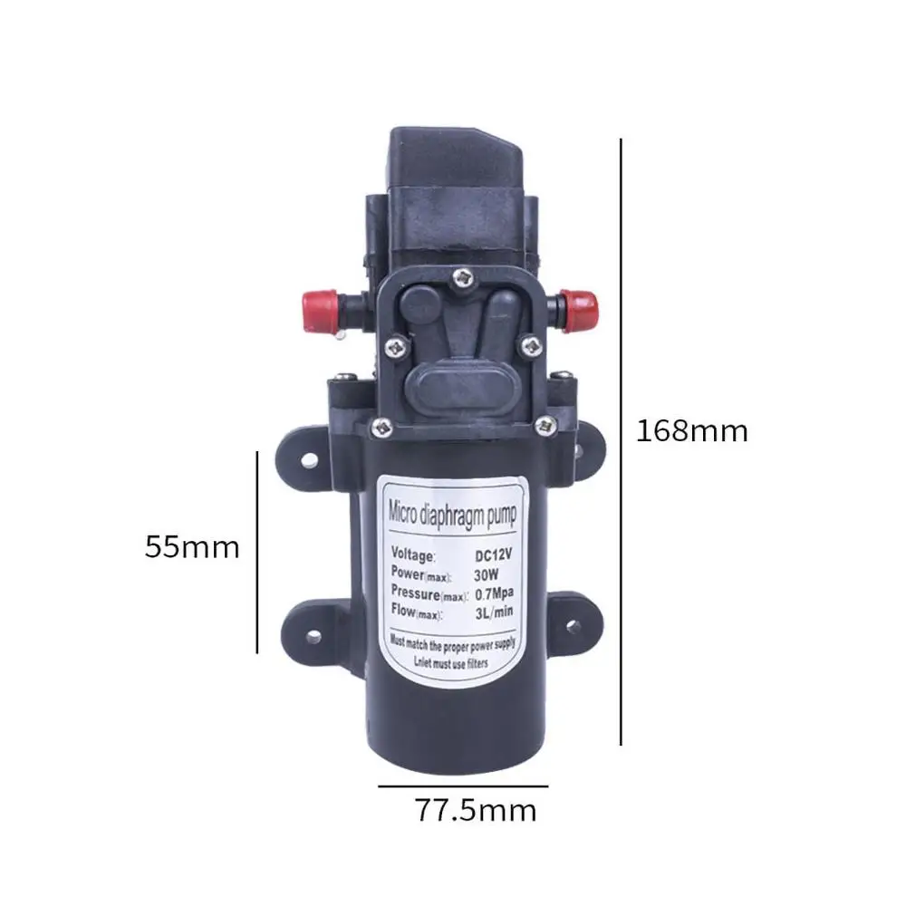 Мини Прочный DC 12V 30W 130PSI 3L / Min мембранный насос электрический водяной высокого
