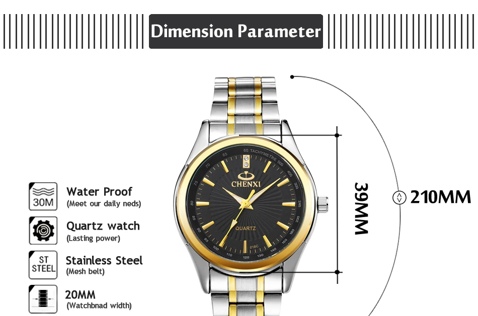 CHENXI Роскошные Топ брендовые аналоговые спортивные наручные часы из нержавеющей стали Кварцевые наручные часы мужские деловые часы мужские часы