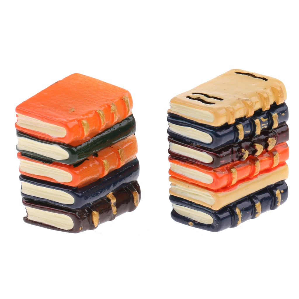 1/12 Scale Resin Books Dollhouse Miniature Bookshelf Decoration 1:12 Doll House Pretend Play Furniture Toys for Kid Children Toy