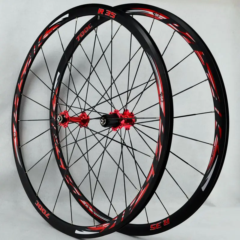 700C Alloy Wheels Cosmic Road Bicycle Bike Wheel V Brake Aluminium Wheelset Bicycle Wheels Rims Sealed Bearing flat spokes 12sp