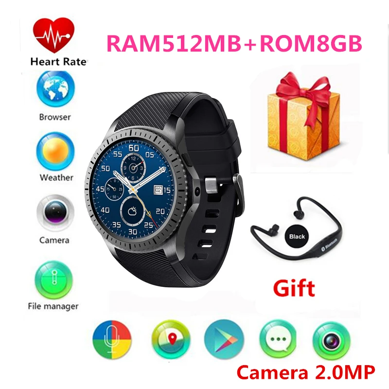 original smart watch For samsung gear s3 Smartwatch MTK6580 Quad Core GPS WIFI BT Heart Rate