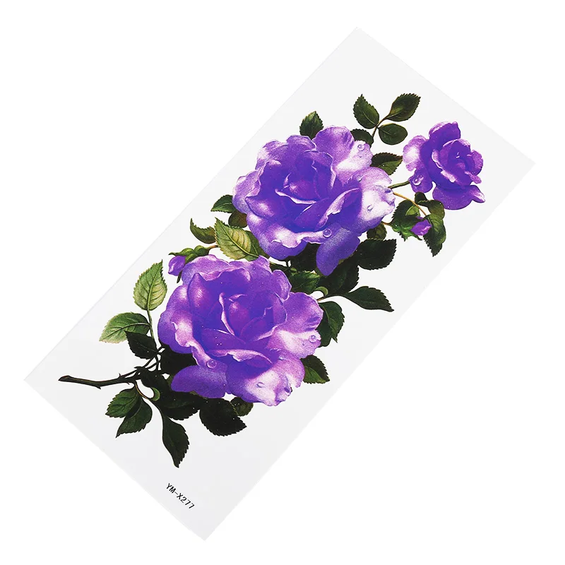 

Vivid Purple Flower Body Art Waterproof Temporary Tattoos Flower Stickers Beauty Health Body Arm Art Sexy Thigh Women Girl
