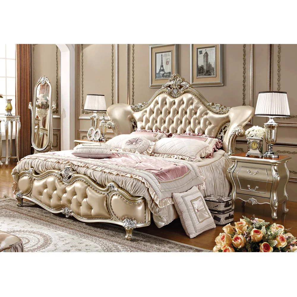 

Foshan factory European antique king size bedroom furniture set