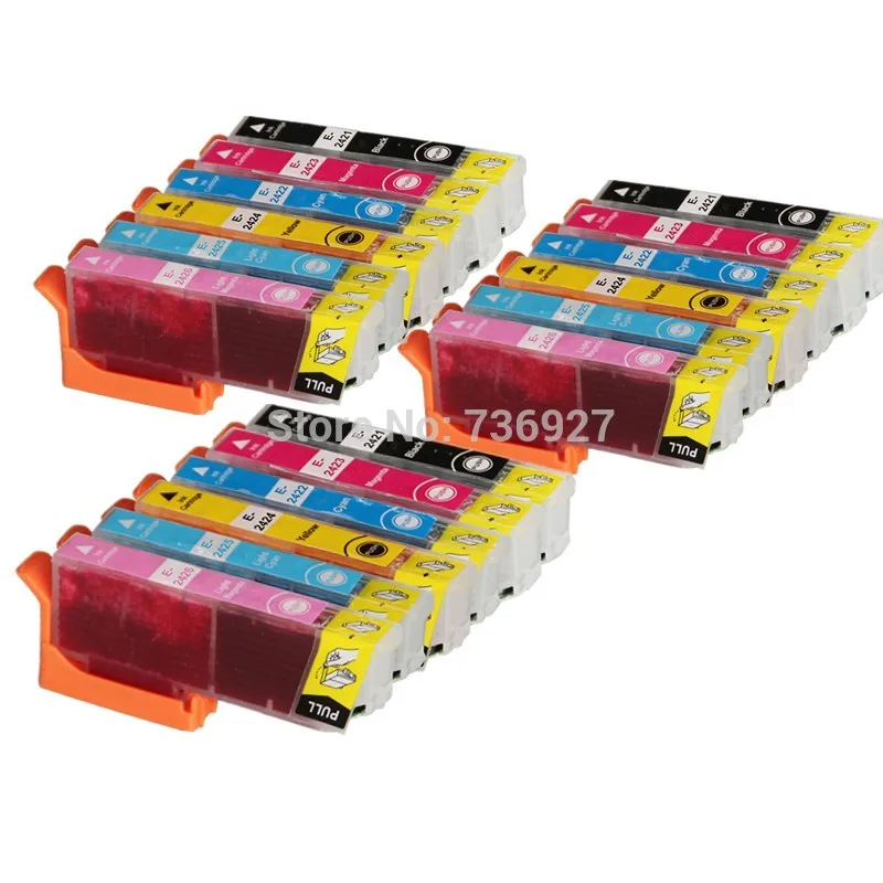 

3 Sets New Ink Cartridge T2421 T2422 T2423 T2424 T2425 T2426 For Epson XP-55 XP-760 XP-850 XP-860 XP-950 inkjet printer