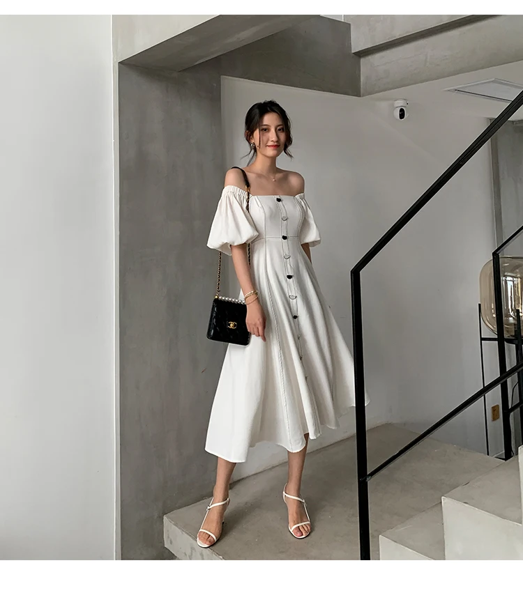 Высококачественное модное дизайнерское подиумное шифоновое платье для женщин, французское элегантное платье с рукавами-фонариками и квадратным вырезом, ТРАПЕЦИЕВИДНОЕ ПЛАТЬЕ Vestidos