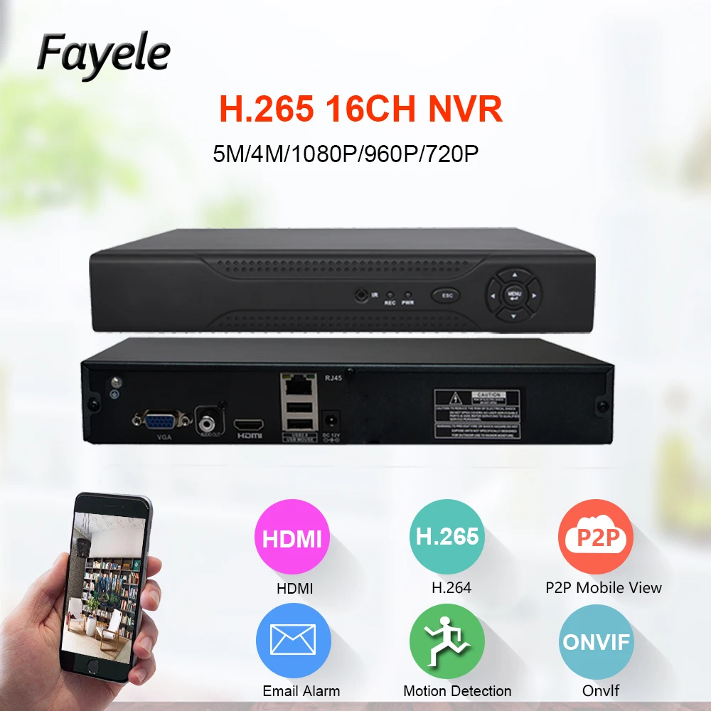 Видеонаблюдения HD IP 1080 P 4MP 5MP 16CH NVR 1.2U 2 SATA Порты и разъёмы 3 г WI-FI Рекордеры для