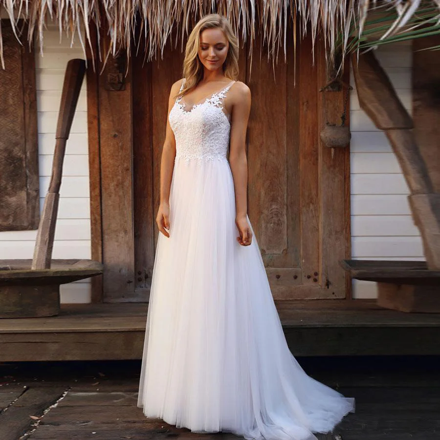 Custom-Made-A-Line-Vestido-De-Noiva-In-Stock-Cheap-Boho-Wedding-Dress-2019-Sexy-V (1)