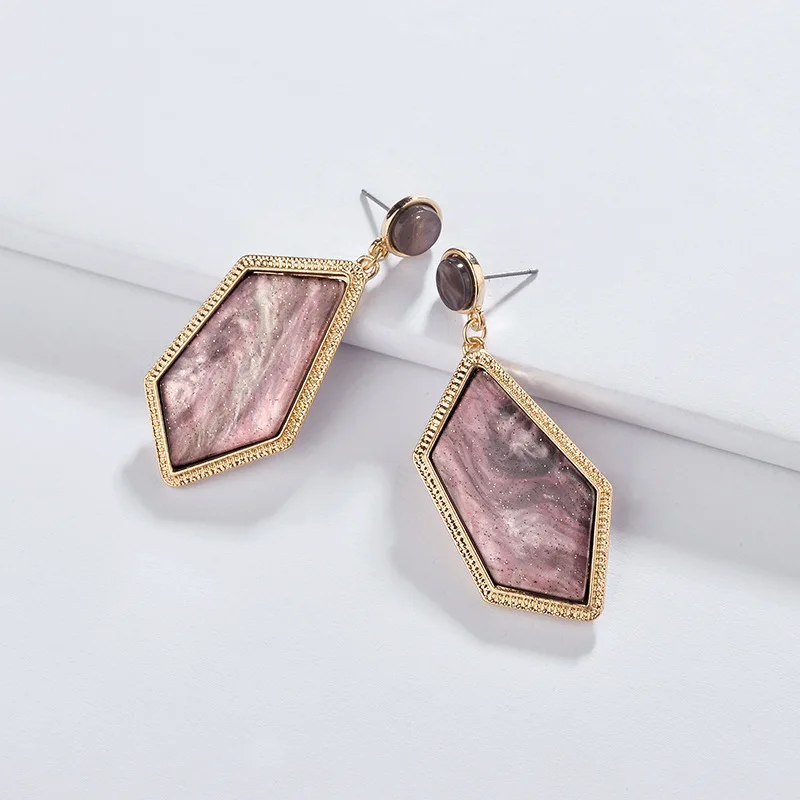 

Fashion Jewelry Geometric Acrylic Resin Lucite Irregular Geometric Unmatch Women's Earring Girls Statement Earrings