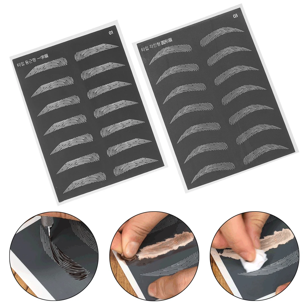 

Microblading Tattoo Practice Skin Silicone Eyebrow Cosmetic Permanent Makeup Beginner Reusable Eyebrow Train Skin Tattoo Stencil