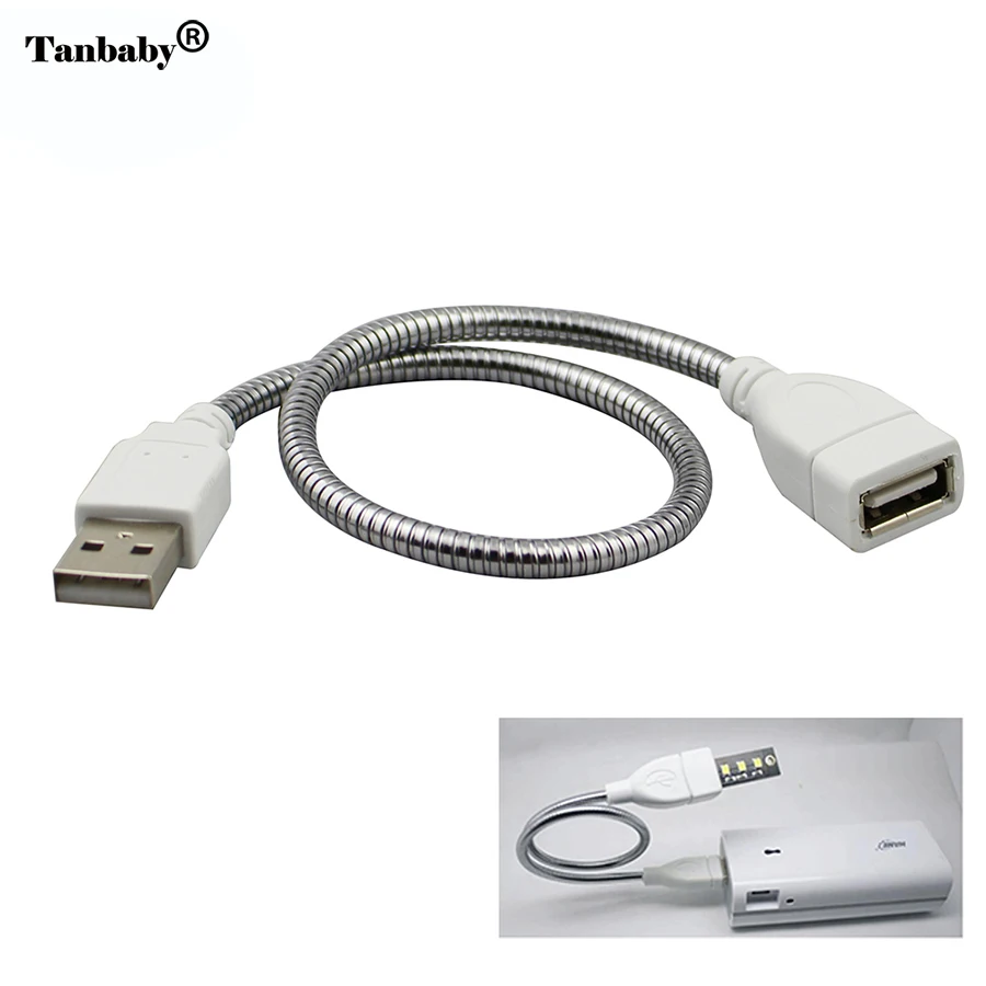 1 шт. 30 см Гибкий металлический Usb удлинитель Мужской к женскому Удлинительный